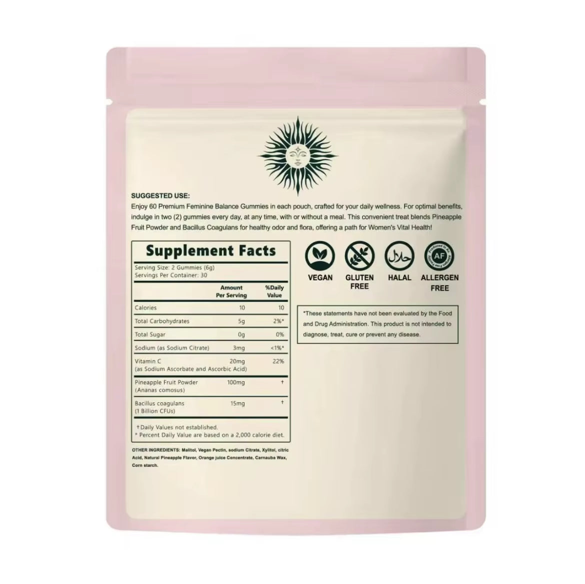 Vital Source Feminine Balance Gummies - Hawaiian Pineapple 60 Count